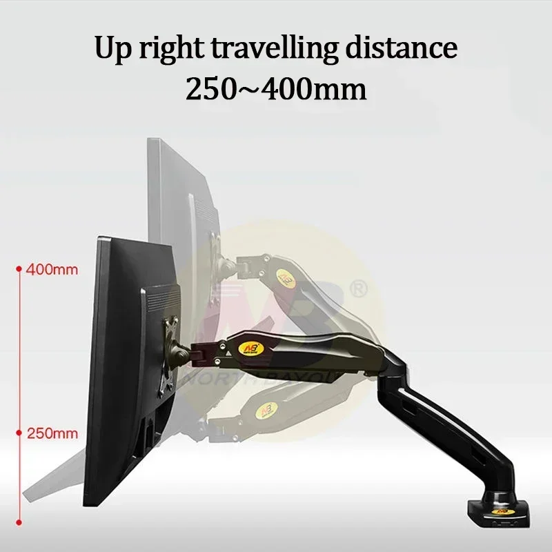 New! F80 Desktop Monitor Stand Desk Mount Full Motion Swivel Monitor Arm Gas Spring for 17''-27'' Monitor