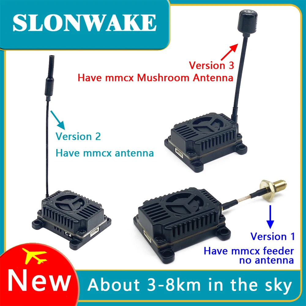 SLONWAKE FPV 5,8G 4 Вт VTX-передатчик 25 МВт/400 МВт/1000 МВт/2000 МВт/4000/ МВт Регулируемый видеопередатчик