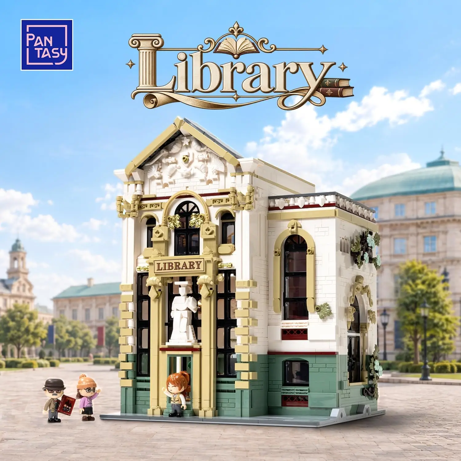 Library Building Set, Modular Building for Adults