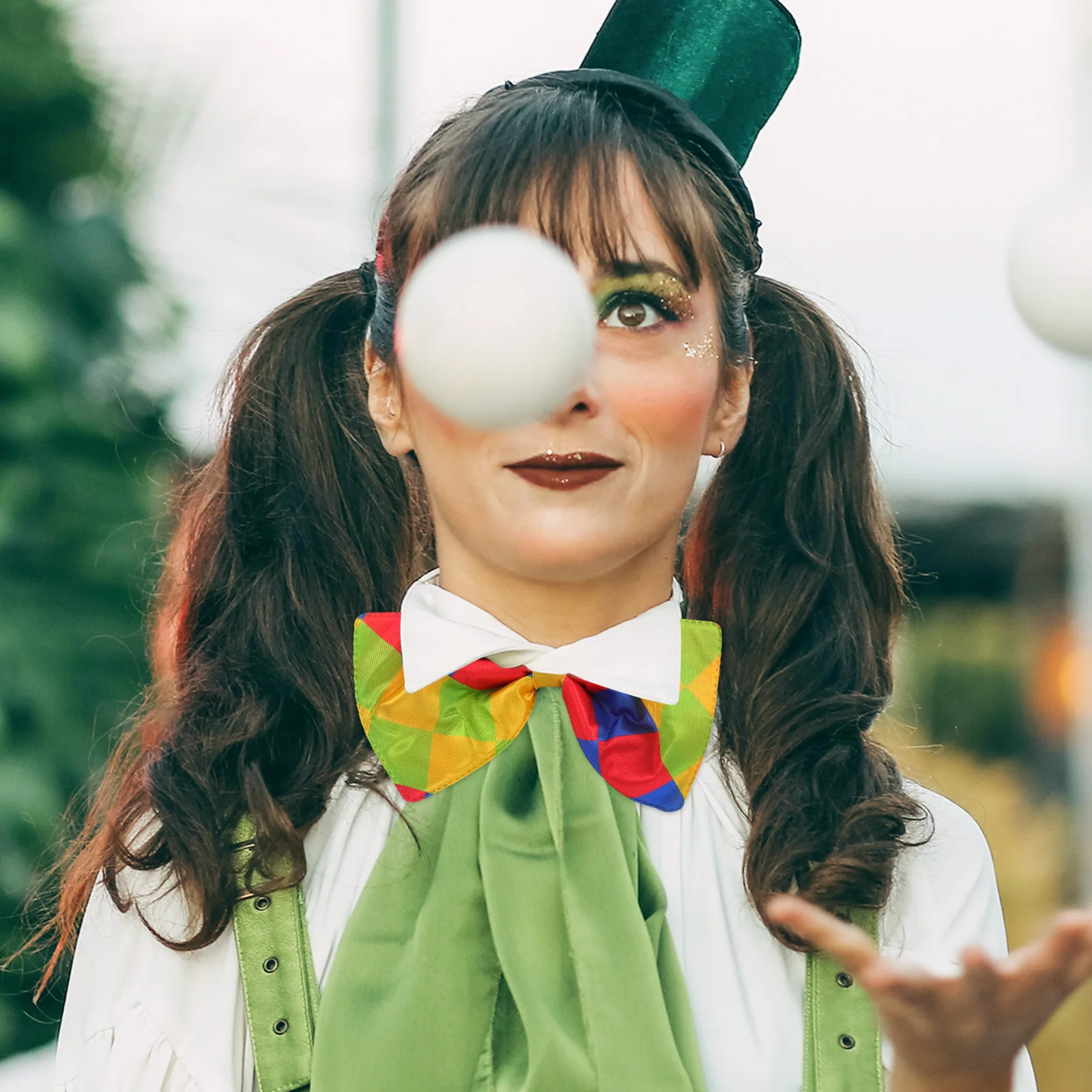 

2Pcs Clown Bowtie Multicolor Oversized Bowknot Easy Wear Party Costume Props Fancy Stage Bowtie Halloween Christmas Performance