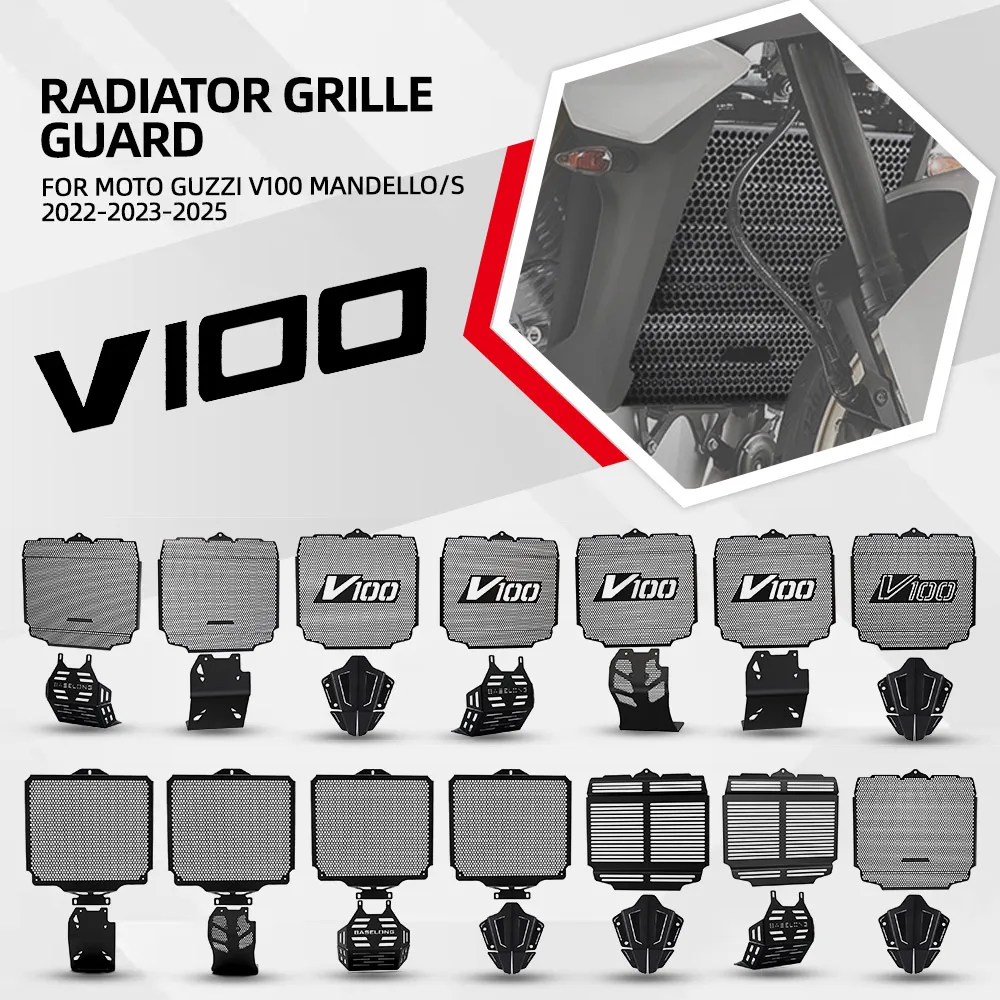 Radiator Guard Protective Cover For Moto Guzzi V100 Mandello/S 2022-2023-2025 Radiator Cylinder Head Engine Guard Complete Set