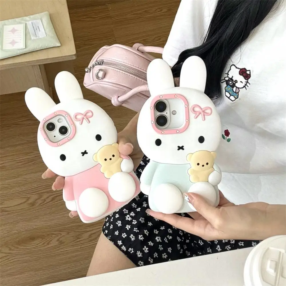 Силиконовый чехол для телефона Miffy с героями мультфильмов «все включено», защита от падения, стоячий чехол для телефона Miffy Rabbit Kawaii в качестве подарка для друзей