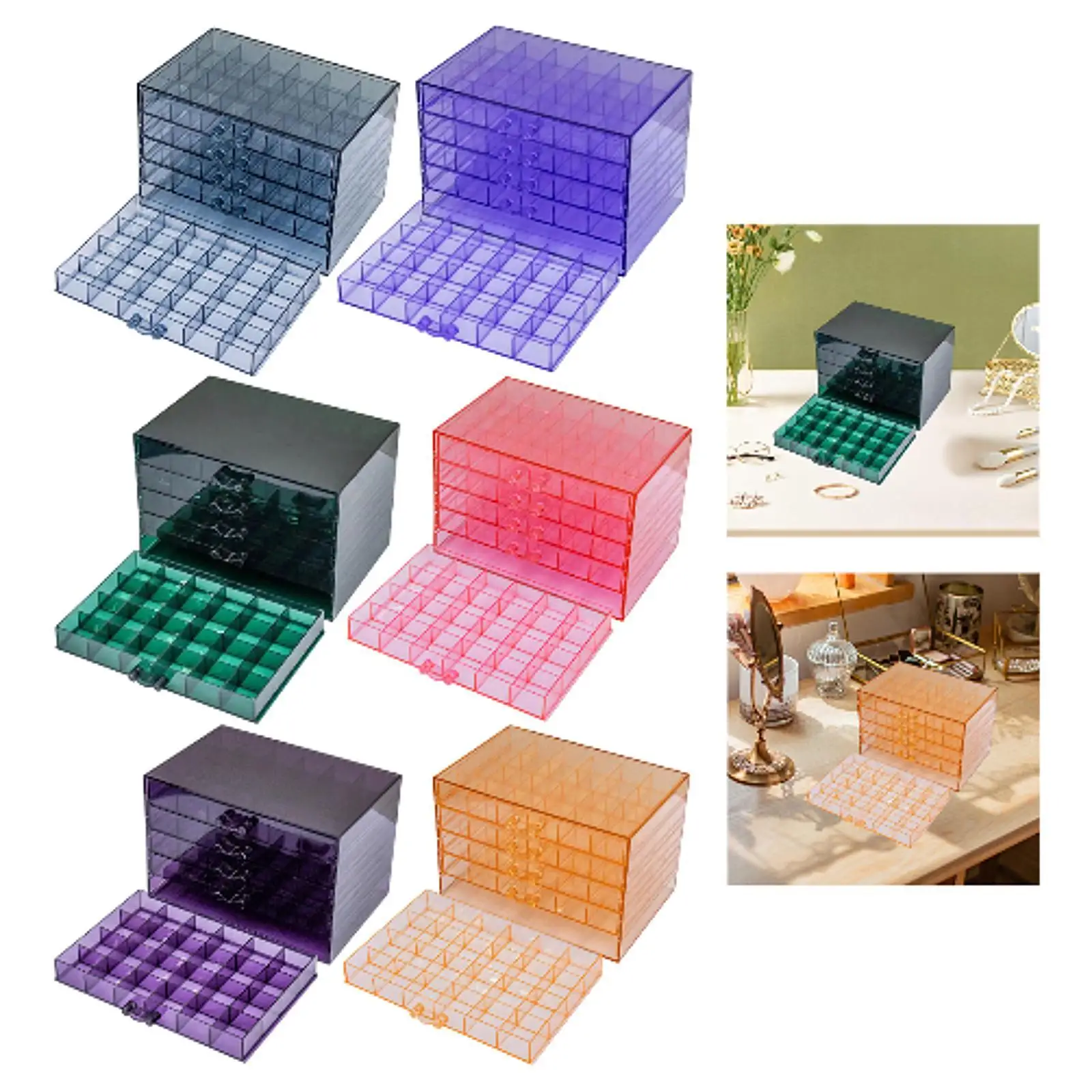 

Nail Arts Storage Box Large Jewelry Organizer for Beads Necklaces Nail Tips
