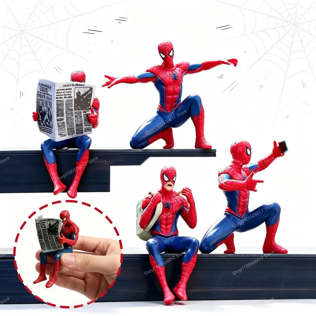 Hot Selling Superheroes Spiderman Figurine 7-9 cm Mini Statue Car Decoration Model Desktop Collection Decoration Marvel Fan Gift