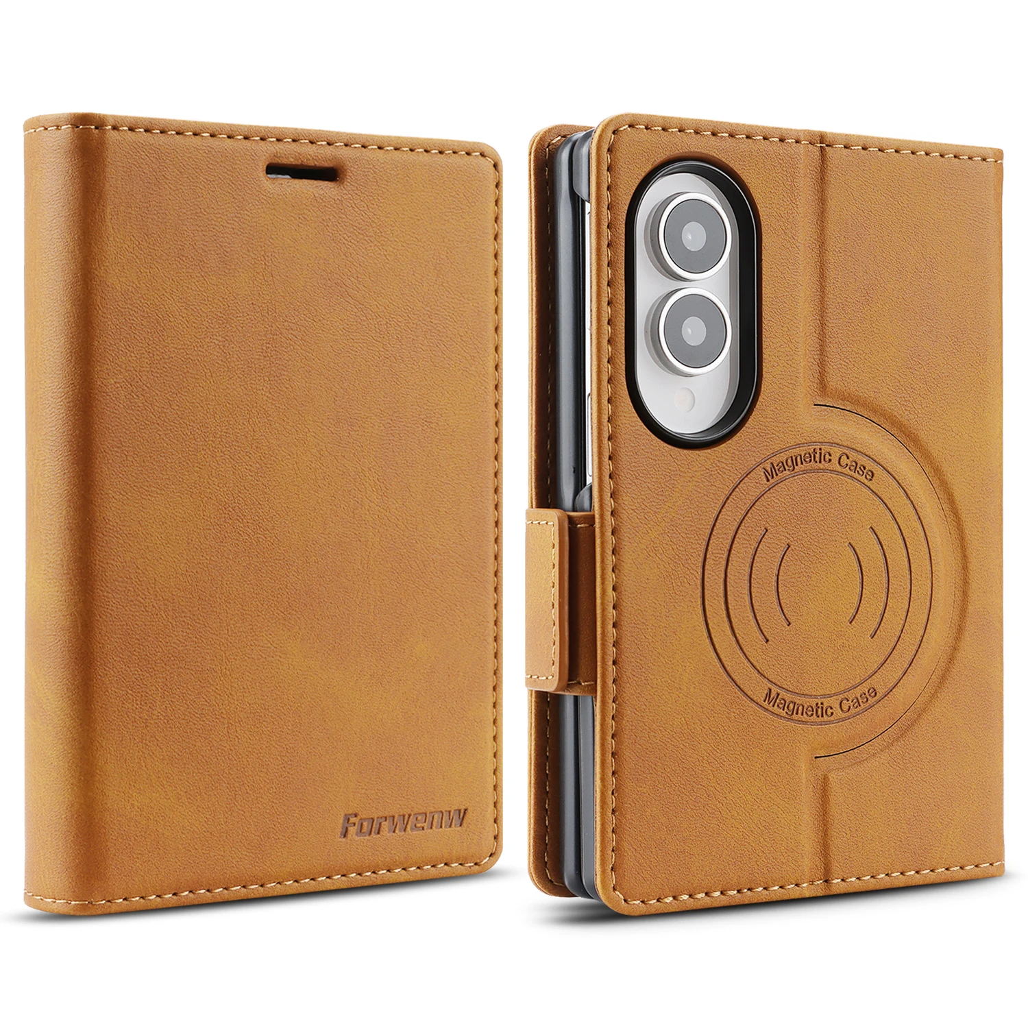 Magnetic Flip Card Slots Wallet PU Leather Case for Samsung Galaxy Z Fold8 Fold 8 Wide Shockproof for Magsafe Book Stand Cover