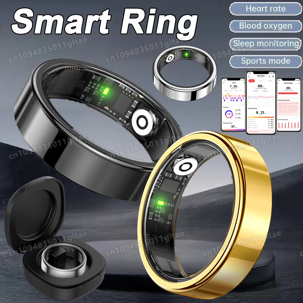 

2026 Smart Ring Blood Pressure Heart Rate Sleep Monitoring Smartring IP68 & 5ATM Waterproof Multi-sport Mode Smartring Man Women
