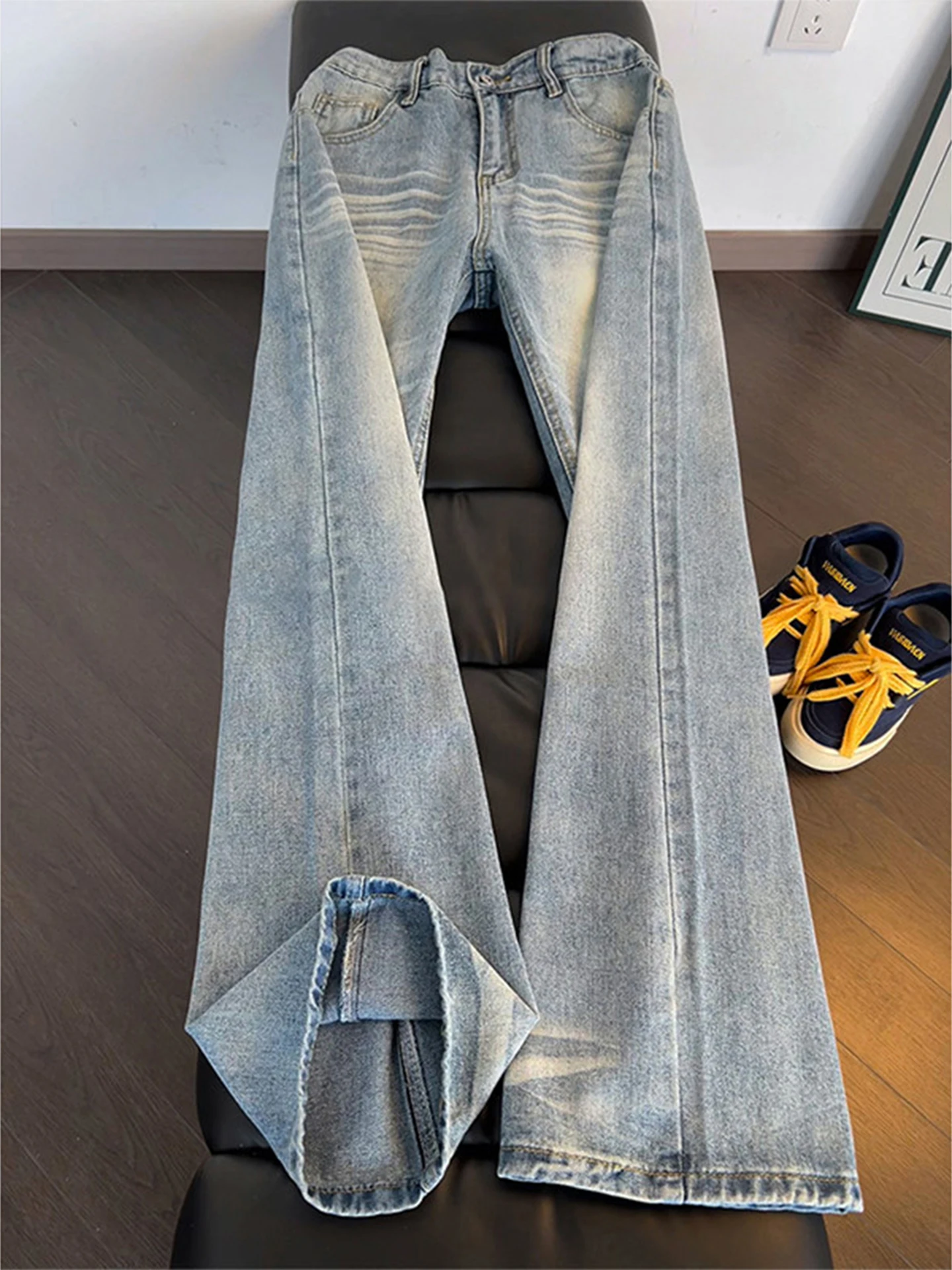 

Cleanfit Men's High Street Straight Leg Jeans Slimming Long Legs Knife Waed out Vintage Sle Cotton Polyester Blend