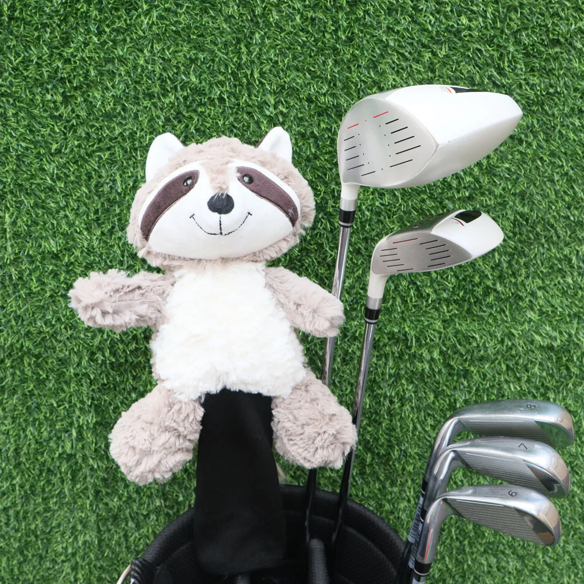 High Quality Golf Headcovers for Hybrid Golf Accessories Protector,Golf Wood Cover Noverty Cute Gifts Raccoon Series