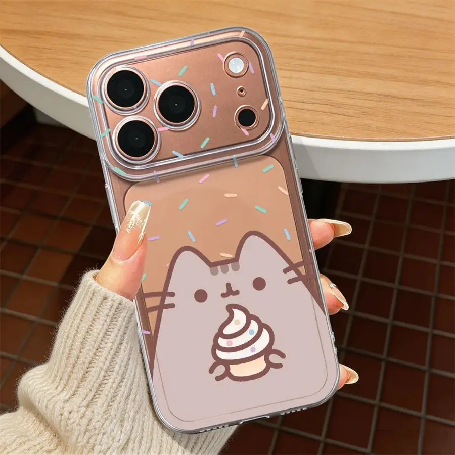 Case for iPhone 17 16 Pro Max 15 Plus 14 XR 17e Air 11 Pro XS Max 12 13 Mini Soft Phone Cover Cute Cartoon Cat P-Pusheens