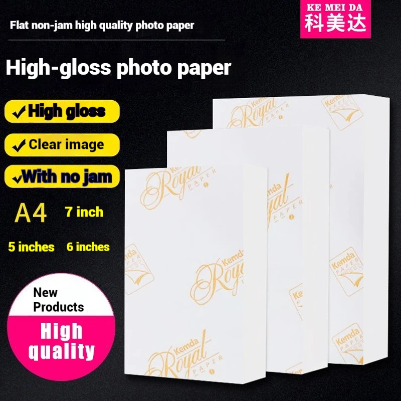 Papel fotográfico para impressão jato de tinta, cor de alto brilho, 100 folhas, 180g/200g/230g, 6/7 polegadas, kodak, álbum de fotos, papéis fotográficos