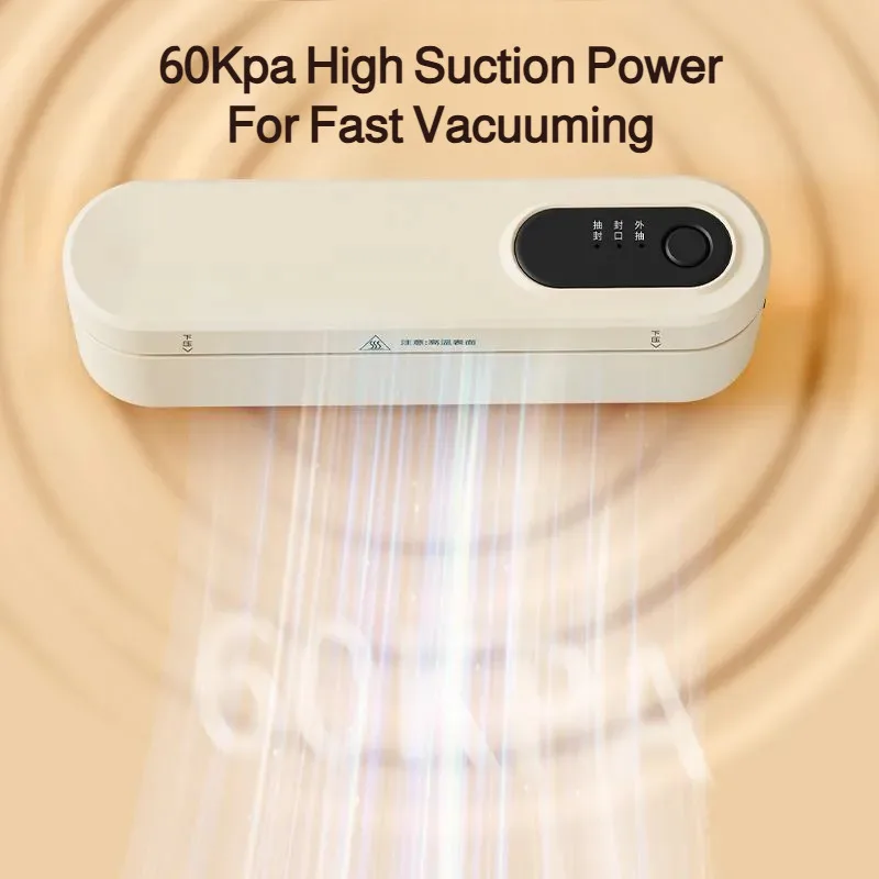 آلة الختم المنزلية الصغيرة أكياس الغذاء فراغ التعبئة والتغليف التلقائي آلة الختم الضاغطة