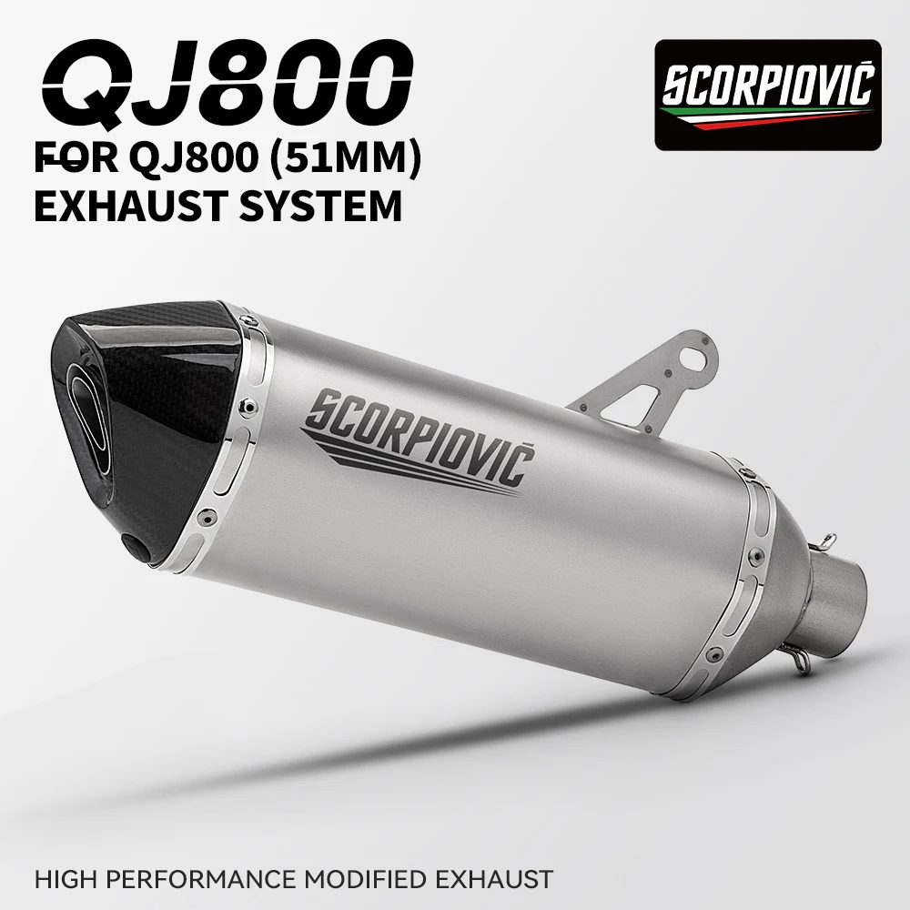 

FOR QJ800 qj800 51mm Motorcycle Exhaust Escape System Modified Muffler 51mm Link Pipe exhaust system