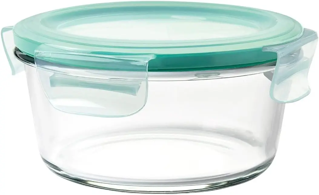 

4 Cup Leakproof Glass Round Airtight Food Storage Container, Smart Seal for Freshness