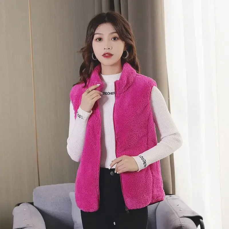 Lady Fleece Giletes Loose Zipper Insulated Cheap Warm Clothes Fashion 2025 Women's Vests Pretty Winter Clothing Casual Autumn
