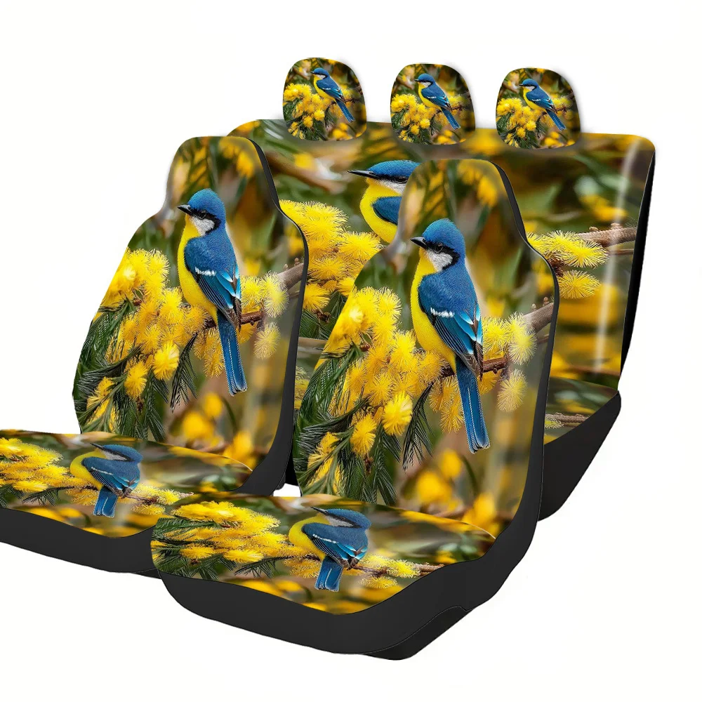 Printed Car Seat Covers With Trendy Patterns | Universal Fit For SUV & Sedan, Easy Installation Full Set, Breathable Washable Po
