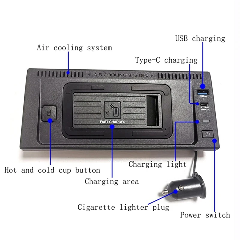 Car QI Wireless Charger For Mercedes Benz GL ML GLS GLE W166 C292 X166 2013-2019