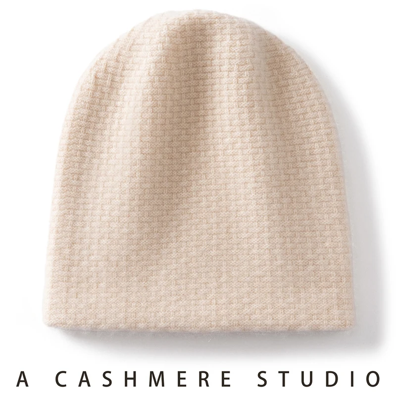 

Cashmere hat for children, double-layer thick big head circumference, postpartum yarn knitting, warm pile, cold hat for men