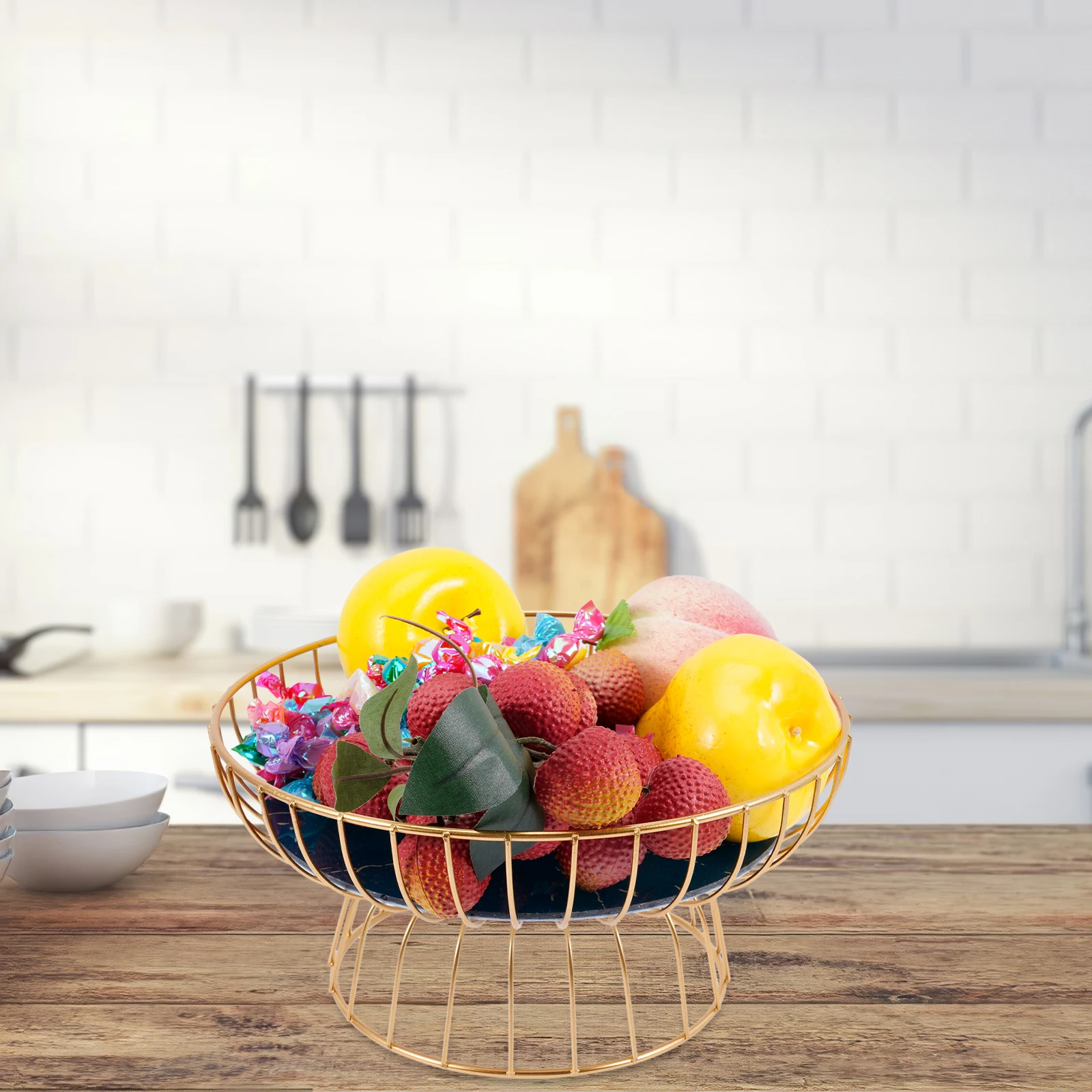 

Fruit Basket Storage Decorative Hollow Bowl Iron Serving Tray Vegetable Container Bread Tray Snack-serving Fruitdish