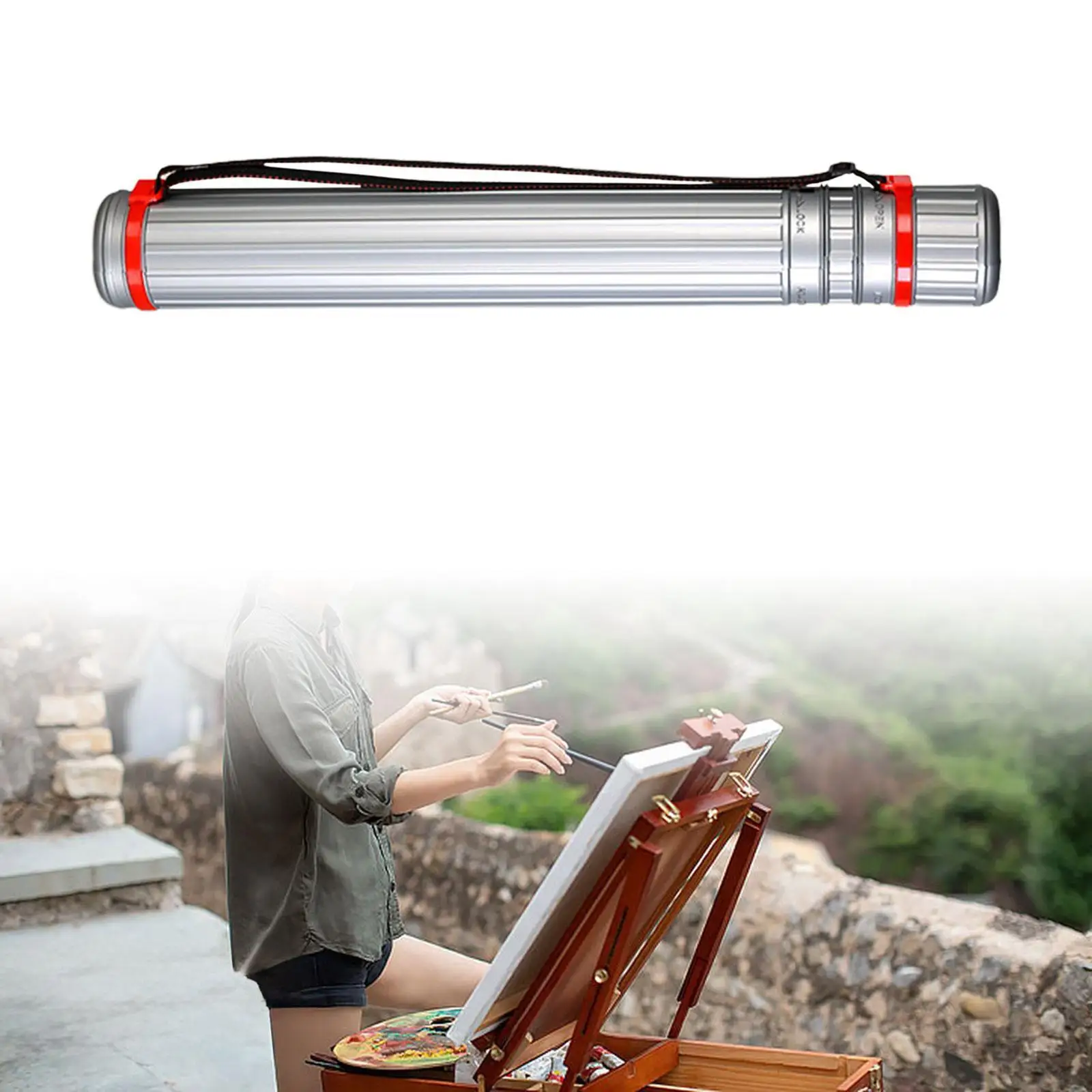 Poster Tube Extendable Portable Expands from 25'' to 41'' Document Storage