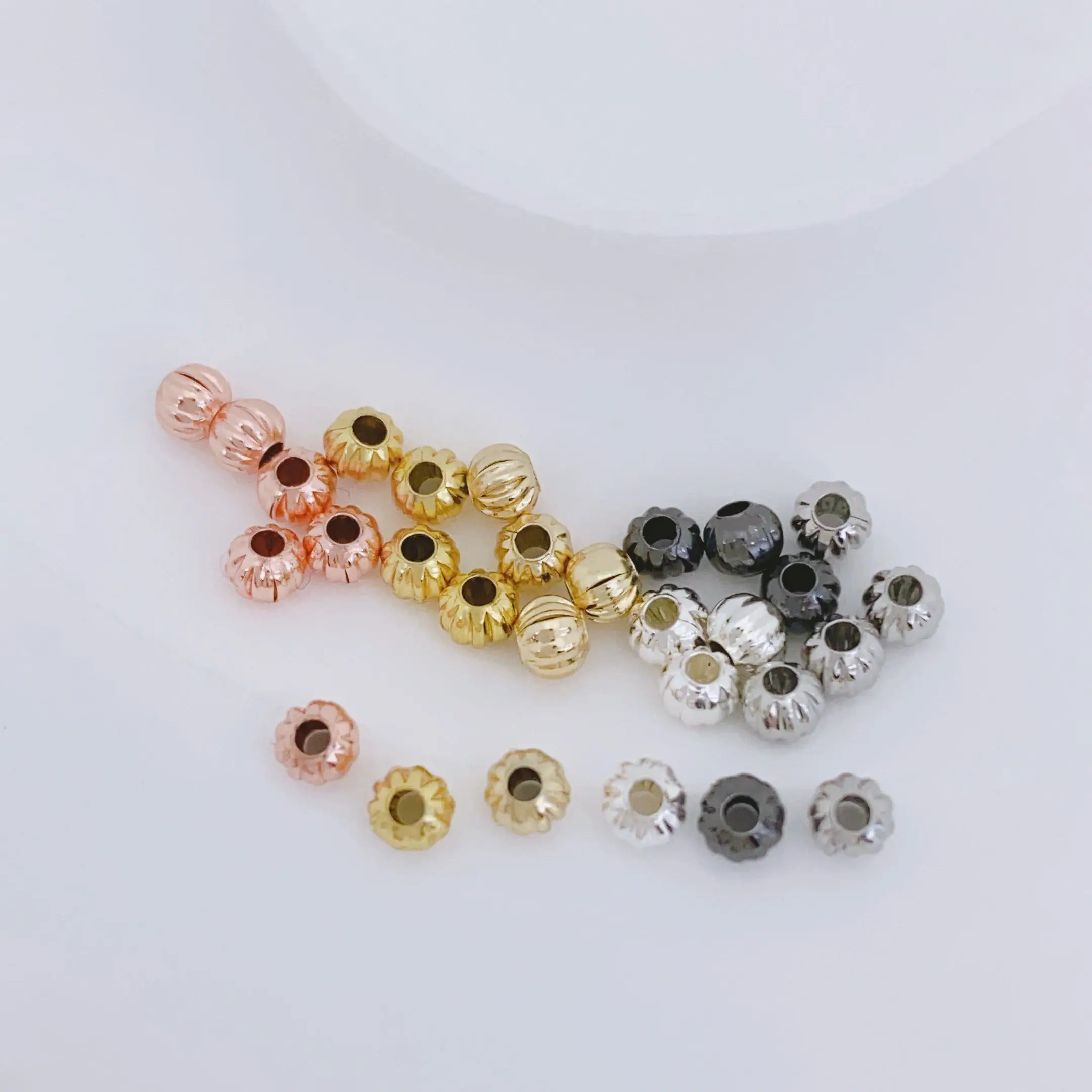 

90 шт. DIY жемчужный браслет, ожерелье, аксессуары из бисера, медь, позолоченная форма тыквы, материалы для изготовления ювелирных изделий, оптовая продажа