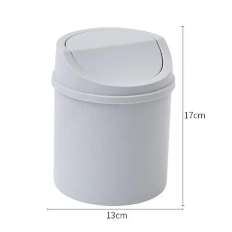 Mini Desktop Bin Small Trash Can Tube with Cover Bedroom Trash Can Garbage Can Clean Workspace Storage Box Home Desk image 6