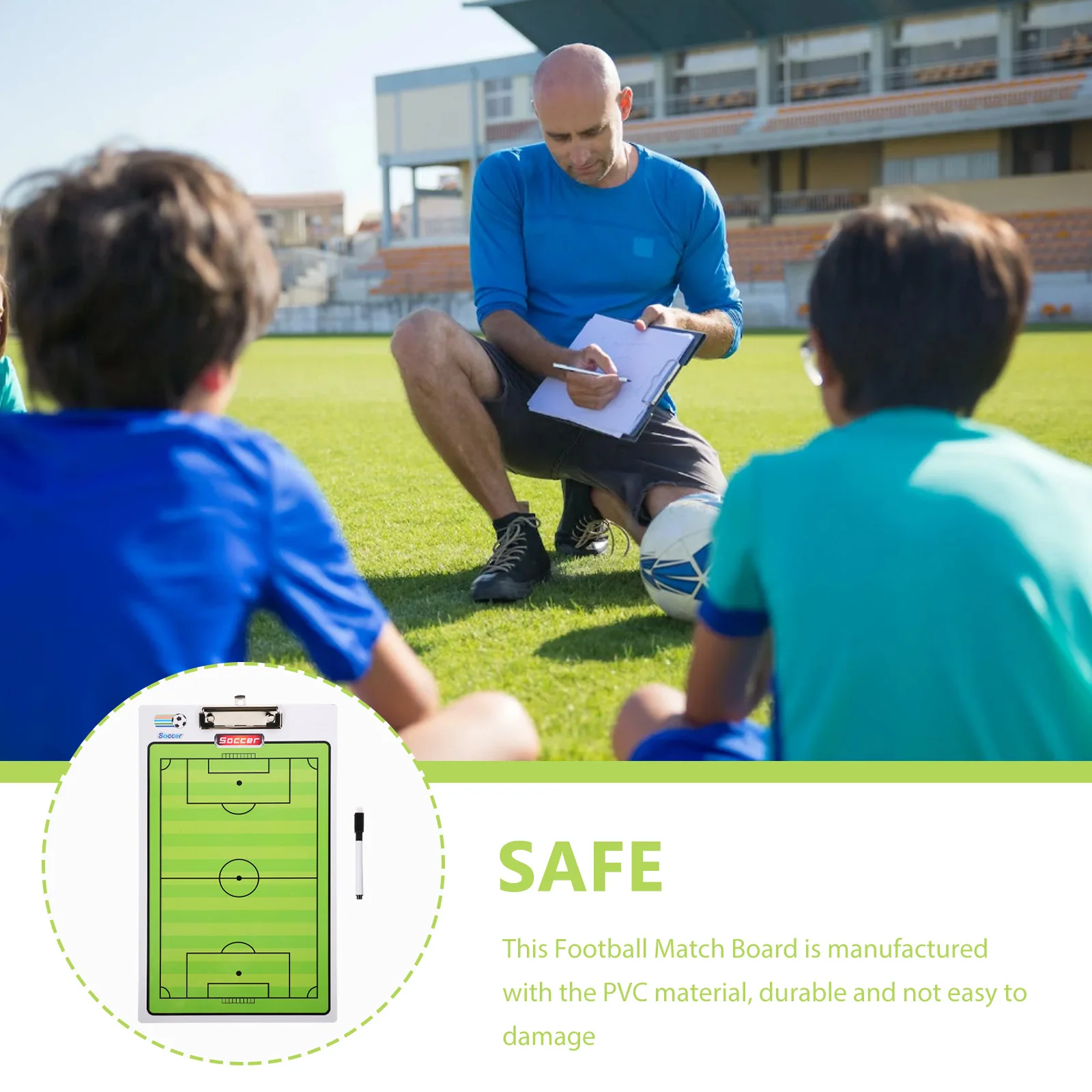 Voetbalstrategiebord Pvc Duurzaam Lichtgewicht Voetbaltraining Wedstrijdplanning Herbruikbaar Competitieschrijfbord tbv