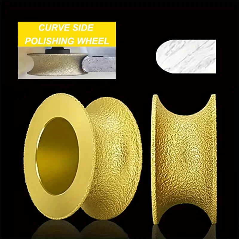 1pc Ruota per lucidatura rotonda diamantata brasata sotto vuoto a secco 20mm Diametro foro Ruota per bordi in ceramica per piastrelle Quarzo Marmo Granito Pietra