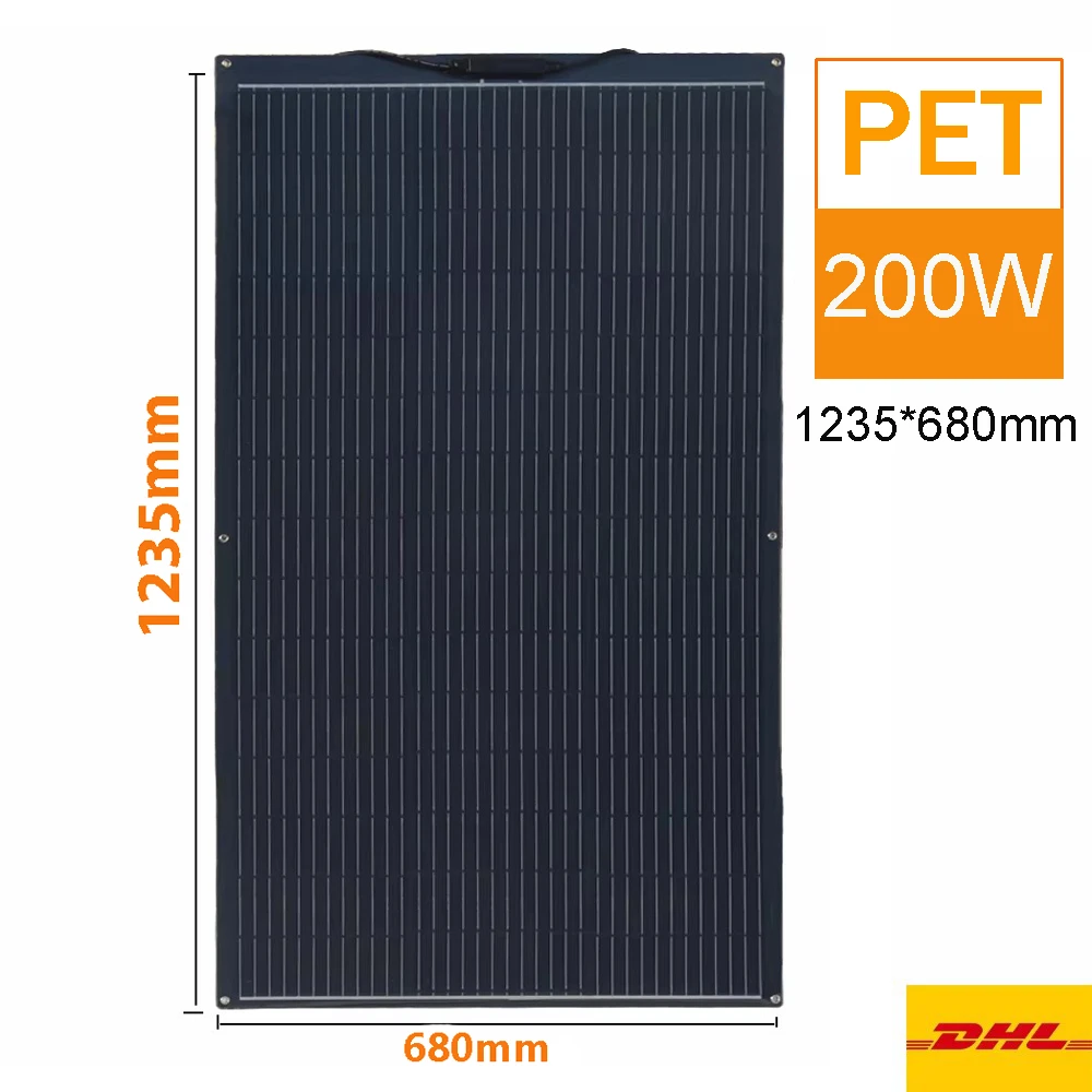 Solarpanel 12v ETFE PET 200W 150W 120W 100W 95W flexibel 12V Batterieladegerät Photovoltaikpanel Wohnmobil Wohnwagen Boot Hausdach Balkon EU-Lager DHL-Versand