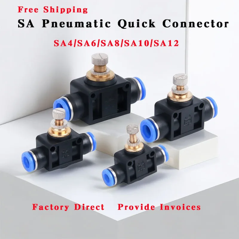 20/50/100 Pcs SA Pneumatic Quick Connector Tube Air Quick Fittings Push In Hose Couping 4mm-12mm SA Throttle Valve Connector