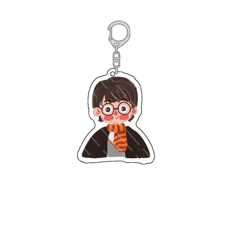 Mini Harry Potter Merchandise Acrylic Keychain Ron Satue Malfoy Doll Hermione Figure Voldemort Figur Snapdragon Bag Toys Gifts