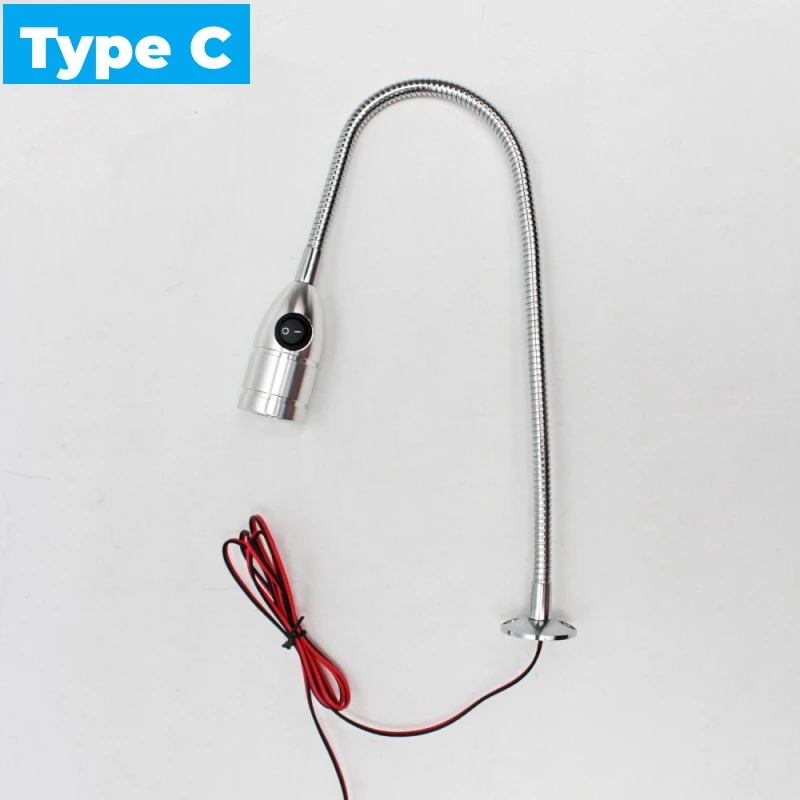 khelse DC12V 24V LED Schwanenhals Maschine Werkzeug Licht 3W Industrielle Schlauch Arbeit Lampe Festen Basis Küche Nacht Garage Scheinwerfer mit Schalter 3