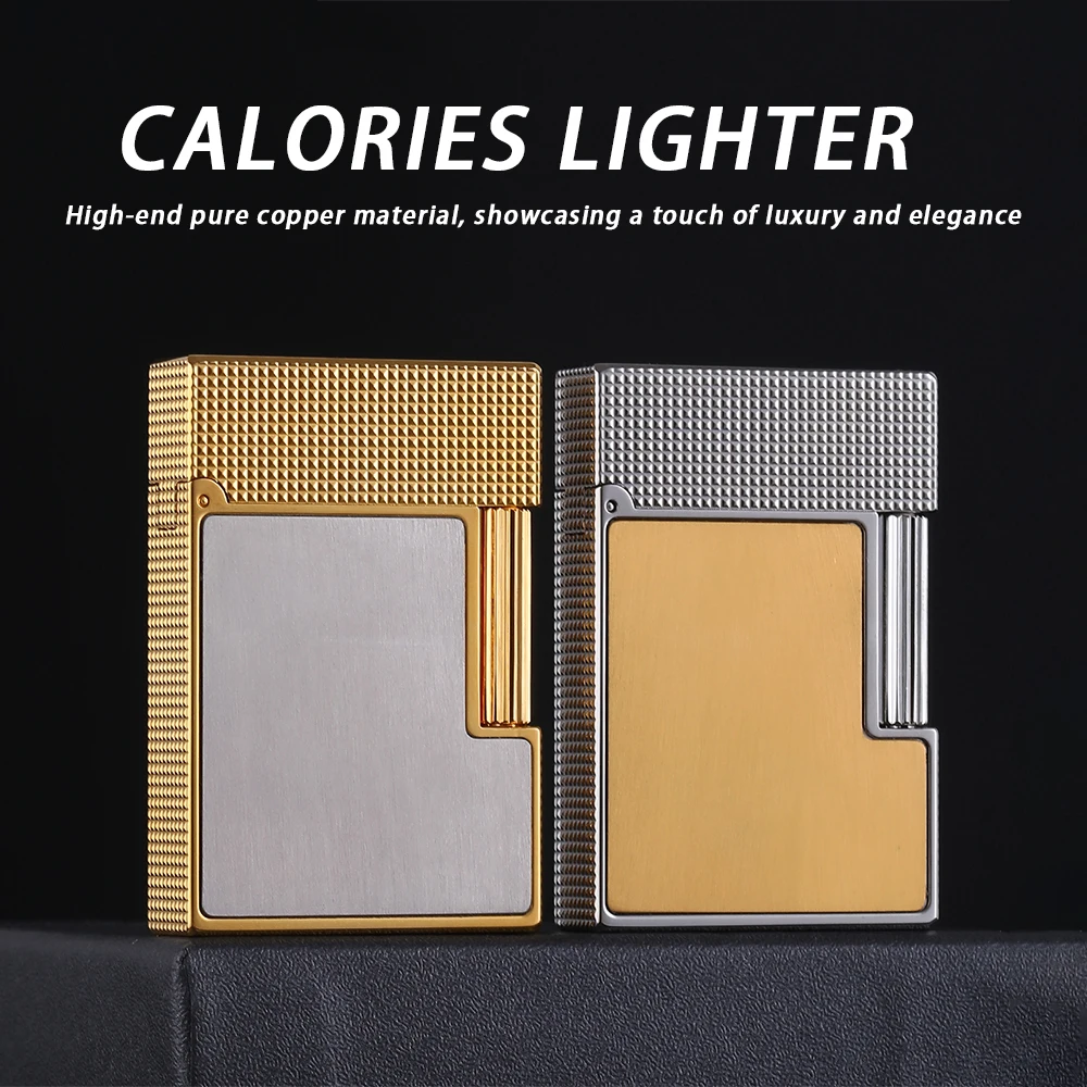 

Pure Copper Lighter High-Quality Sliding Ignition Minimalist Style Gift Box Men's & Women's DIY All Metal Contrasting Lighter