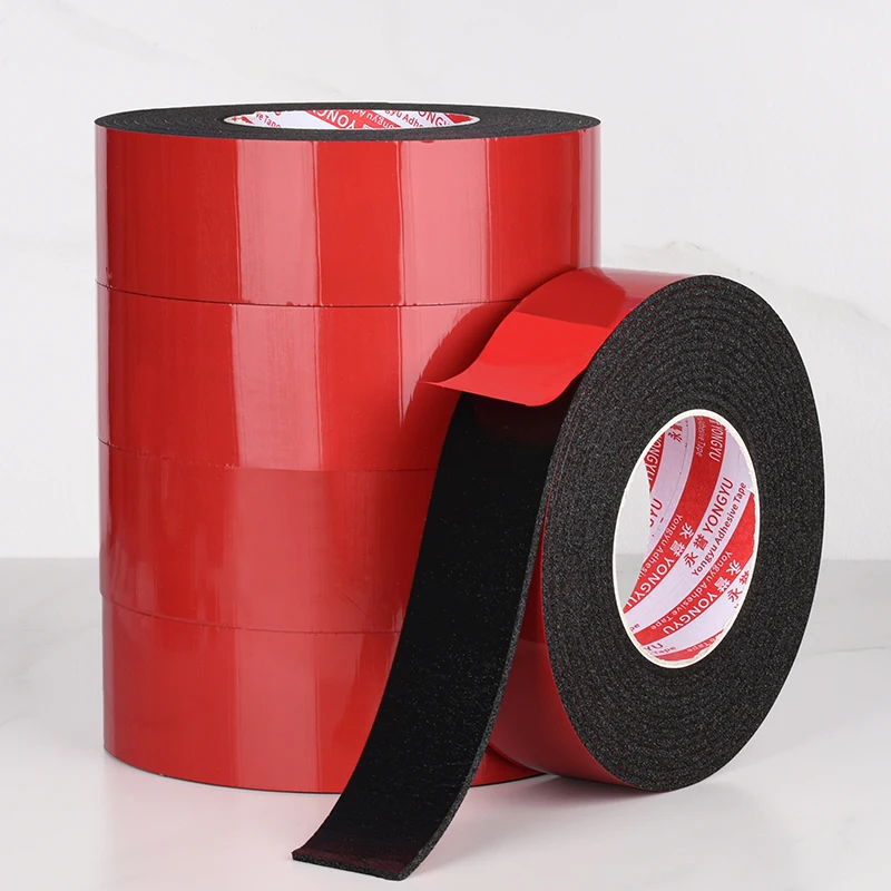 Pellicola rossa da 5 metri Nastro biadesivo in schiuma adesiva nera Ad alta adesione Pannello pubblicitario da parete fissa Cornice per foto Parete esterna Led