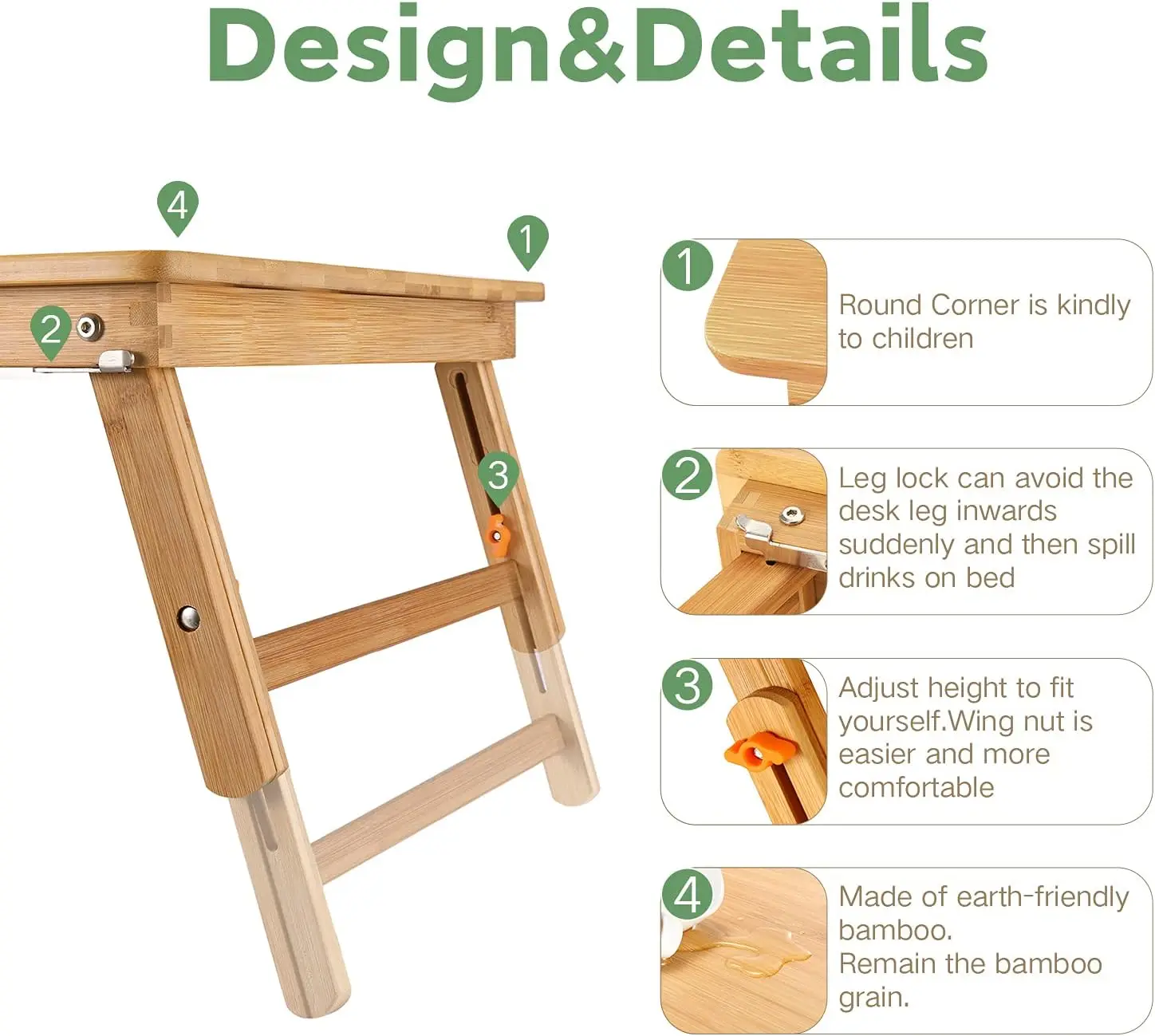 Adjustable Folding Floor Desk with Large Tray for Laptop, Coffee Table, and Gaming, 33.5x17.7 Inches