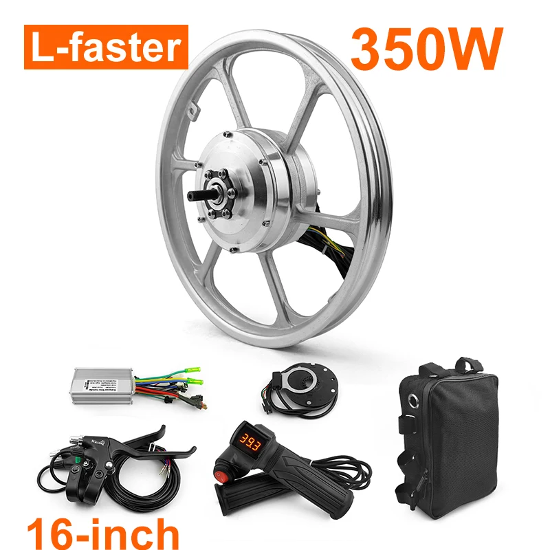 ชุดมอเตอร์จักรยานไฟฟ้า DC แบบไร้แปรงล้อหน้าจักรยาน DIY 16นิ้ว48V 36V 24V 350W