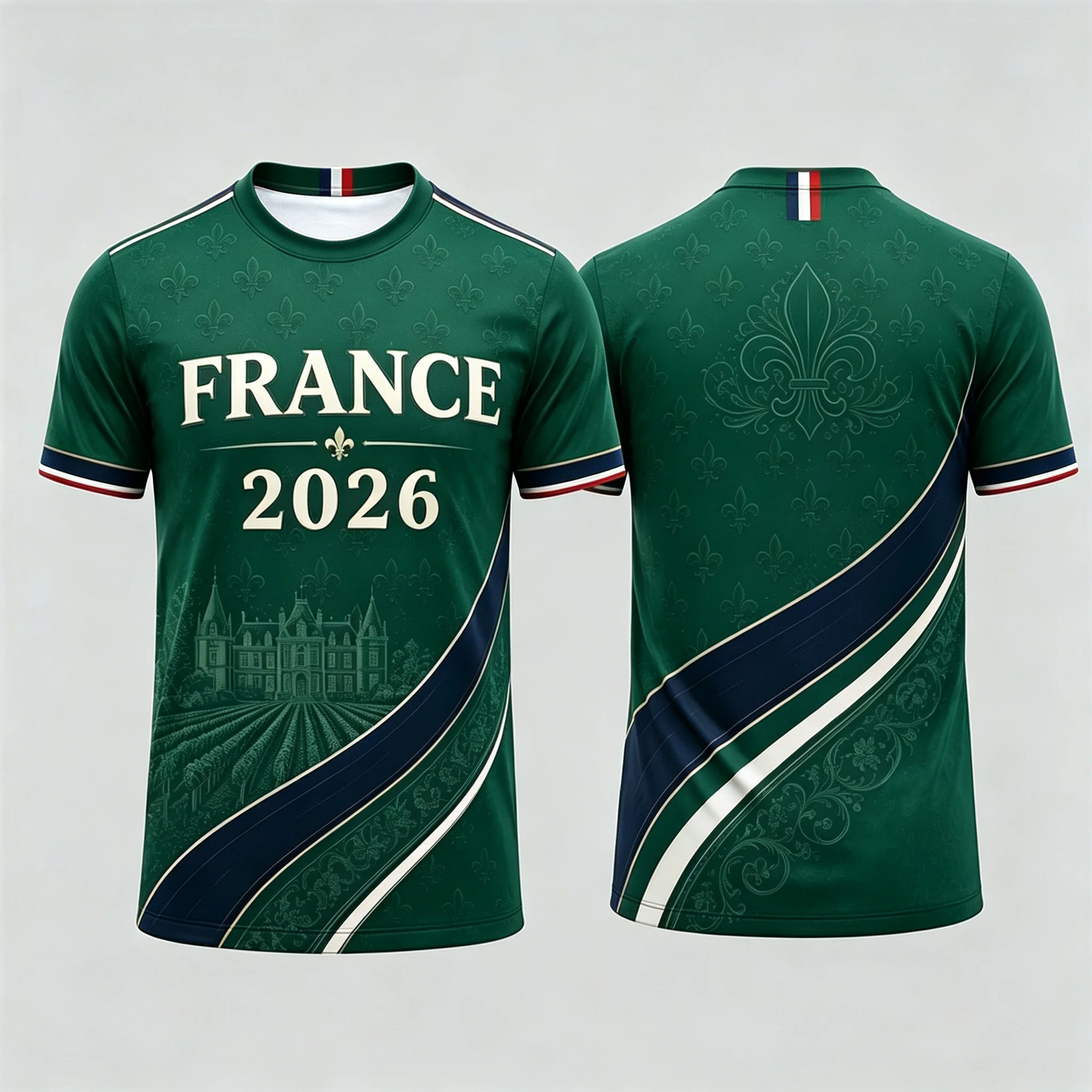 2026 French football team jersey, men's casual short sleeved T-shirt, summer unisex daily sports top