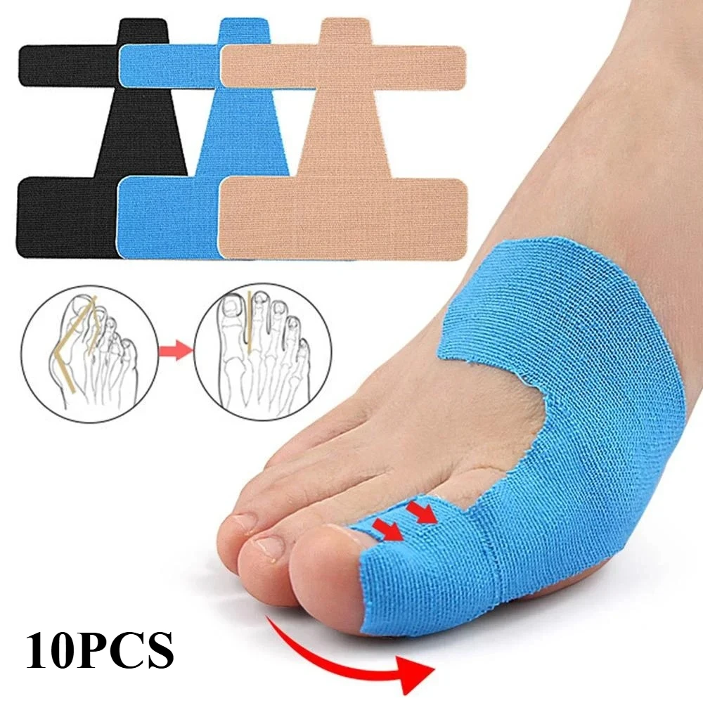 10pcs Bunion Corrector Orthopedic Bunion Strap Breathable Toe Separator Hallux Valgus Orthosis Corrector for Big Toe Correction