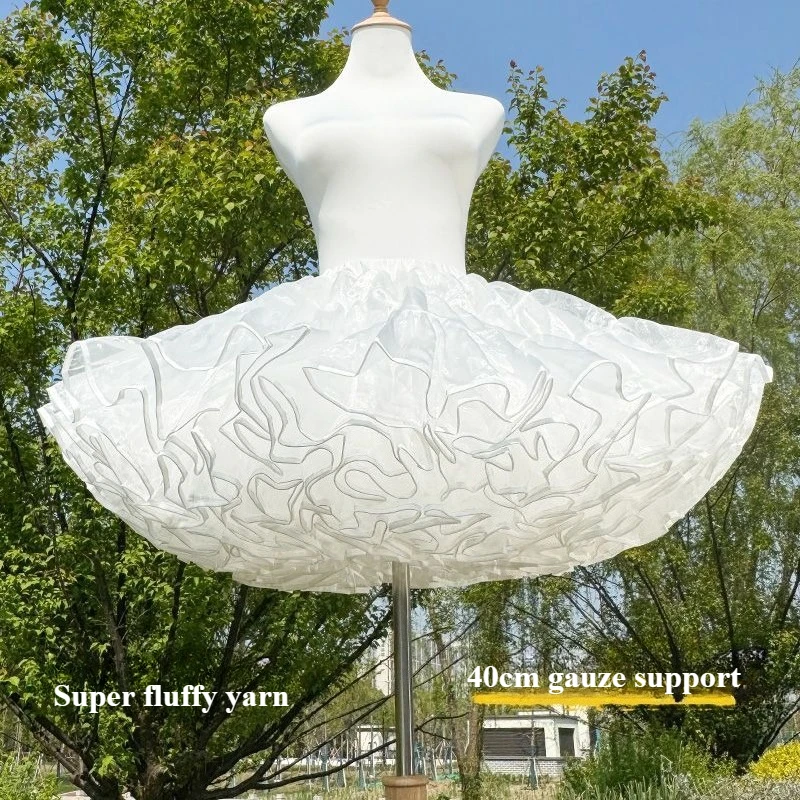 

Супер мягкая нижняя юбка в стиле Лолиты, кринолин, свадебные аксессуары, многослойная короткая юбка-пачка из органзы, нижняя юбка с облаками без костей