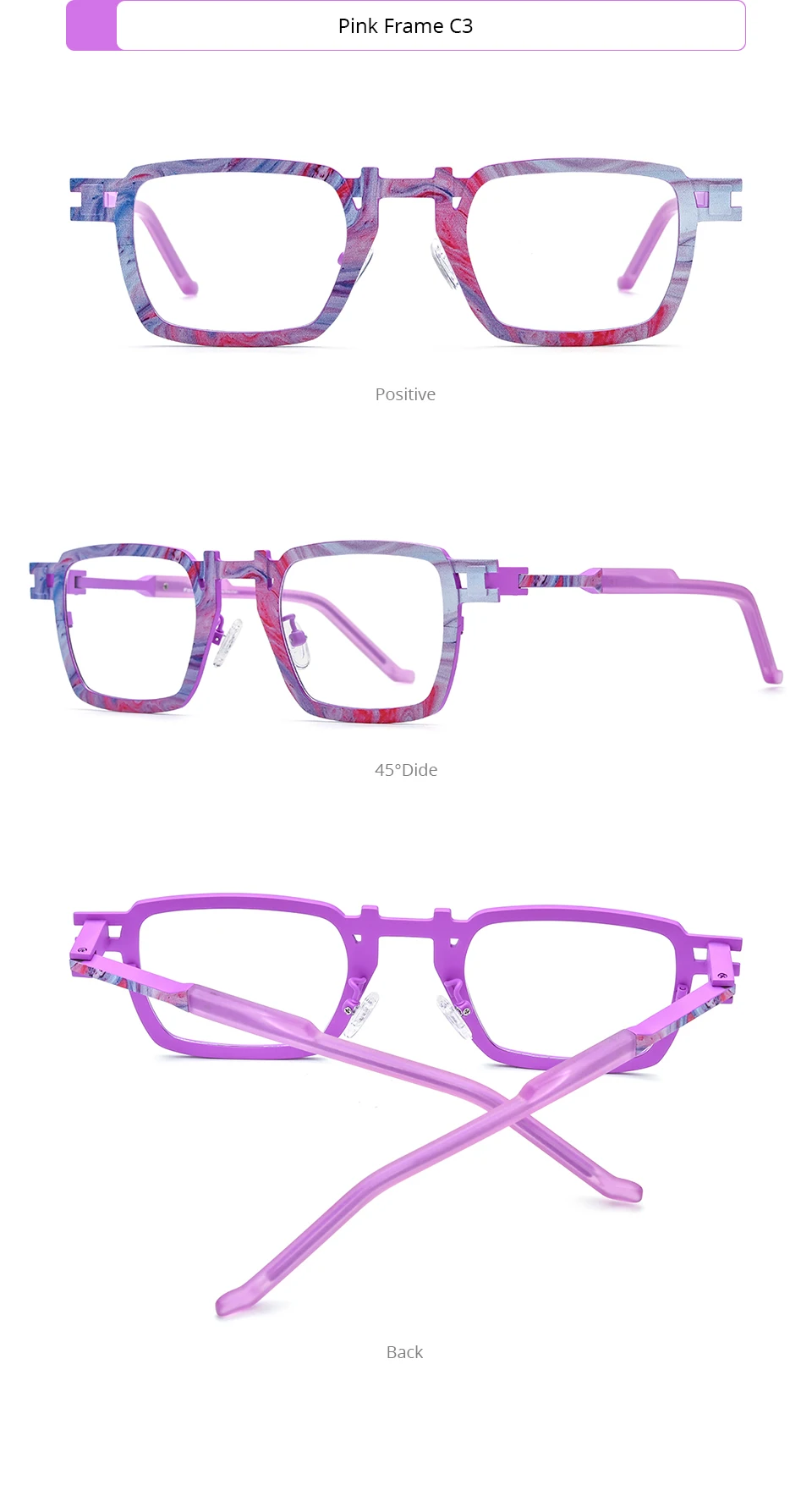 FONEX Dopamin Reines Titan Brillengestell Männer 2025, Neues Markendesign, Vintage-Stil, quadratische Brillen, Damen, Retro, japanische Brillen 85910 – Detail 9
