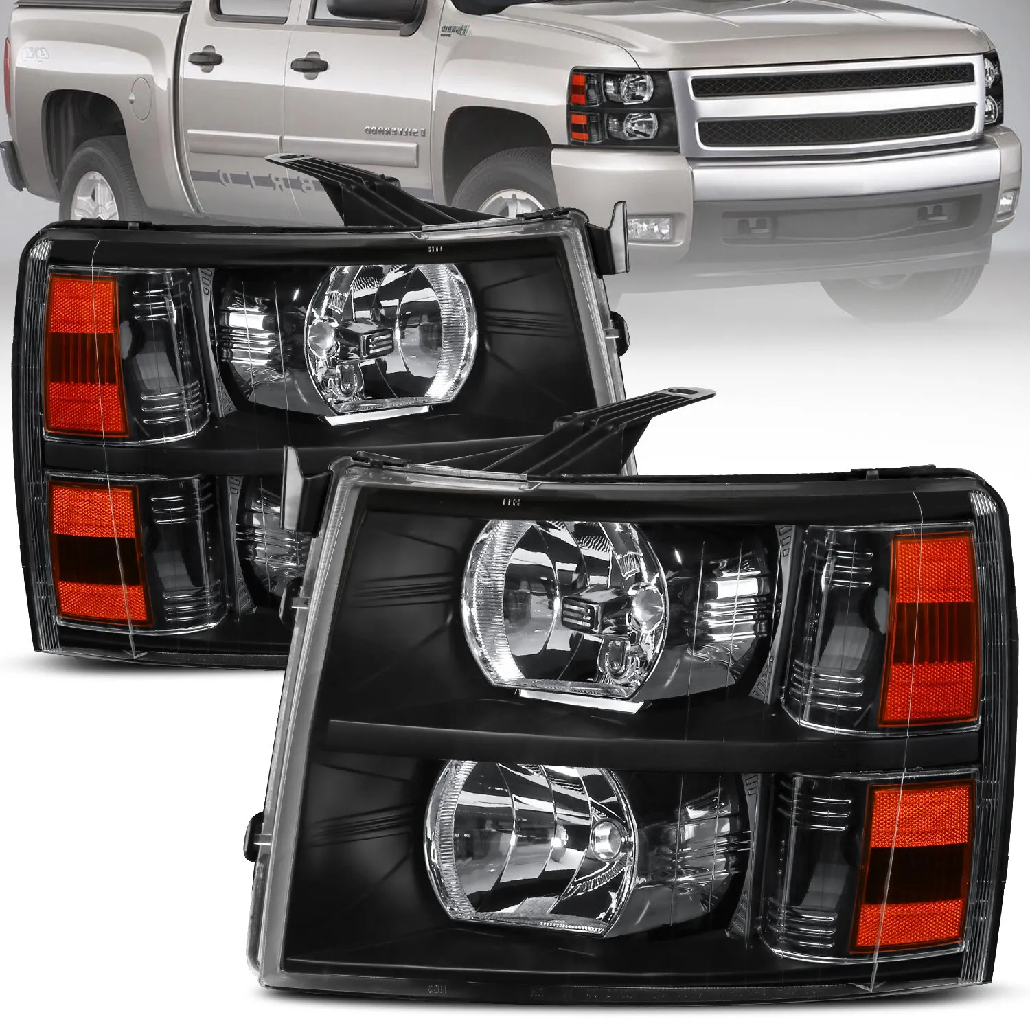 

Комплект передних фар (левая+правая) для Chevrolet Silverado 1500 2500HD 3500HD 2007-2014 гг.