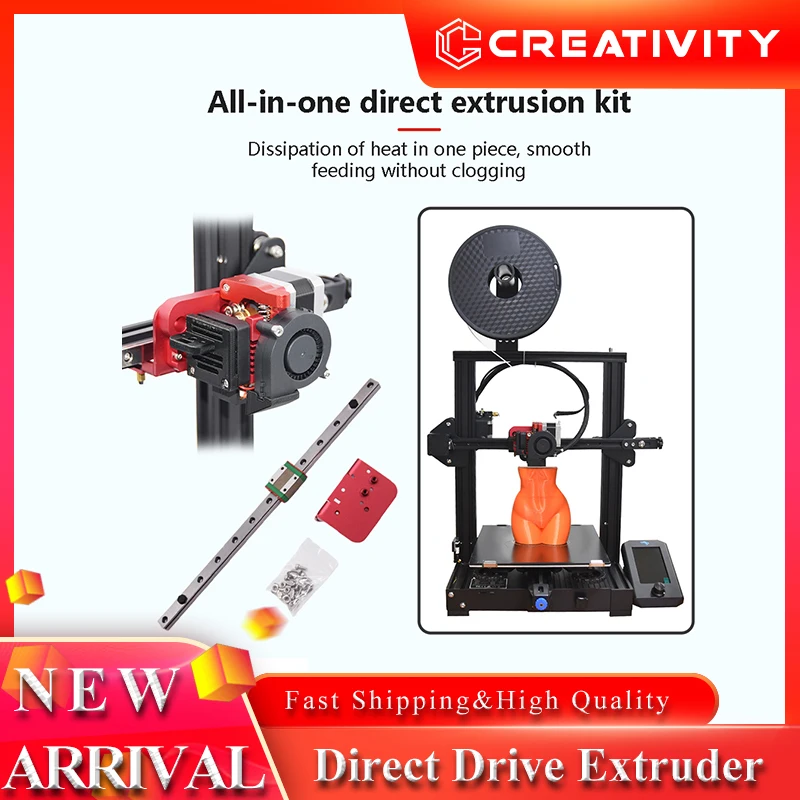 

Комплект для модернизации экструдера MK8 с прямым приводом и линейной направляющей по оси X, 12В/24В, для Ender 3, Ender 3 Pro, Ender 3 V2, Ender 5, CR10 S/PRO