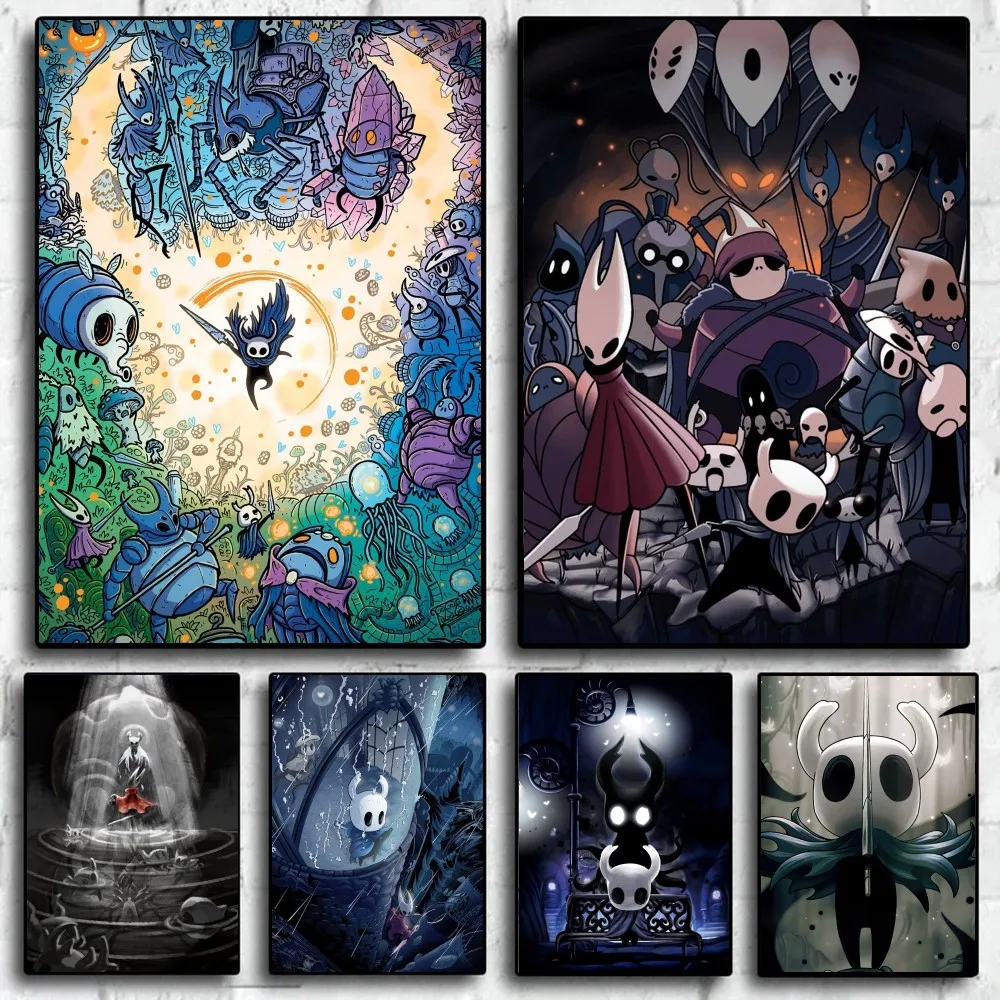 Hollow Knight Poster Gallery Prints Self Adhesive  Home Decor Decoration Wall Decals Living Room Sticker