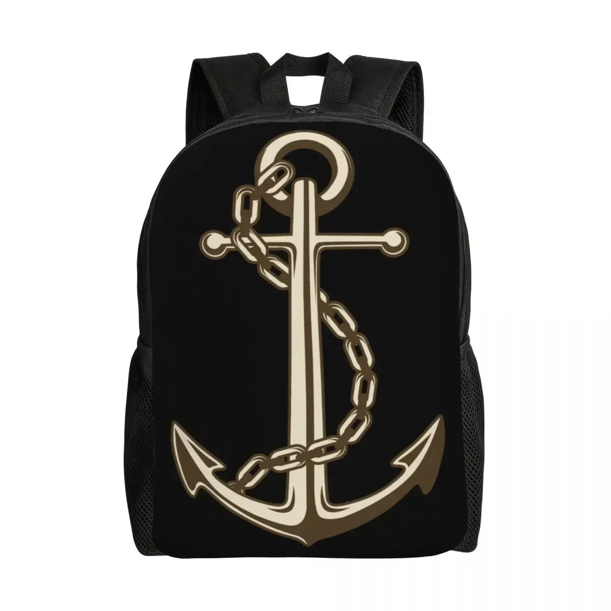 Sac à dos de voyage à motif de bateau pour hommes et femmes, cartable pour ordinateur, sac à dos pour étudiants, sac à dos pour l'école, bleu marine, jet nautique, injecteur