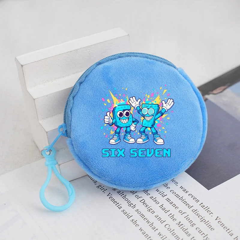 

Кошелек для монет Steal A Brainrot для мальчиков, плюшевый портативный милый кошелек с принтом аниме, мужской кошелек для ключей, банковских карт, мини-сумка, детская вечеринка, игра, подарок