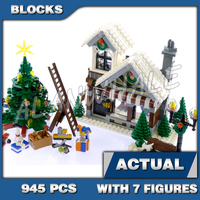 945pcs Creative Expert Winter Village Toy Shop Christmas Tree Wooden Bench 36002 Building Blocks Sets Compatible With Model