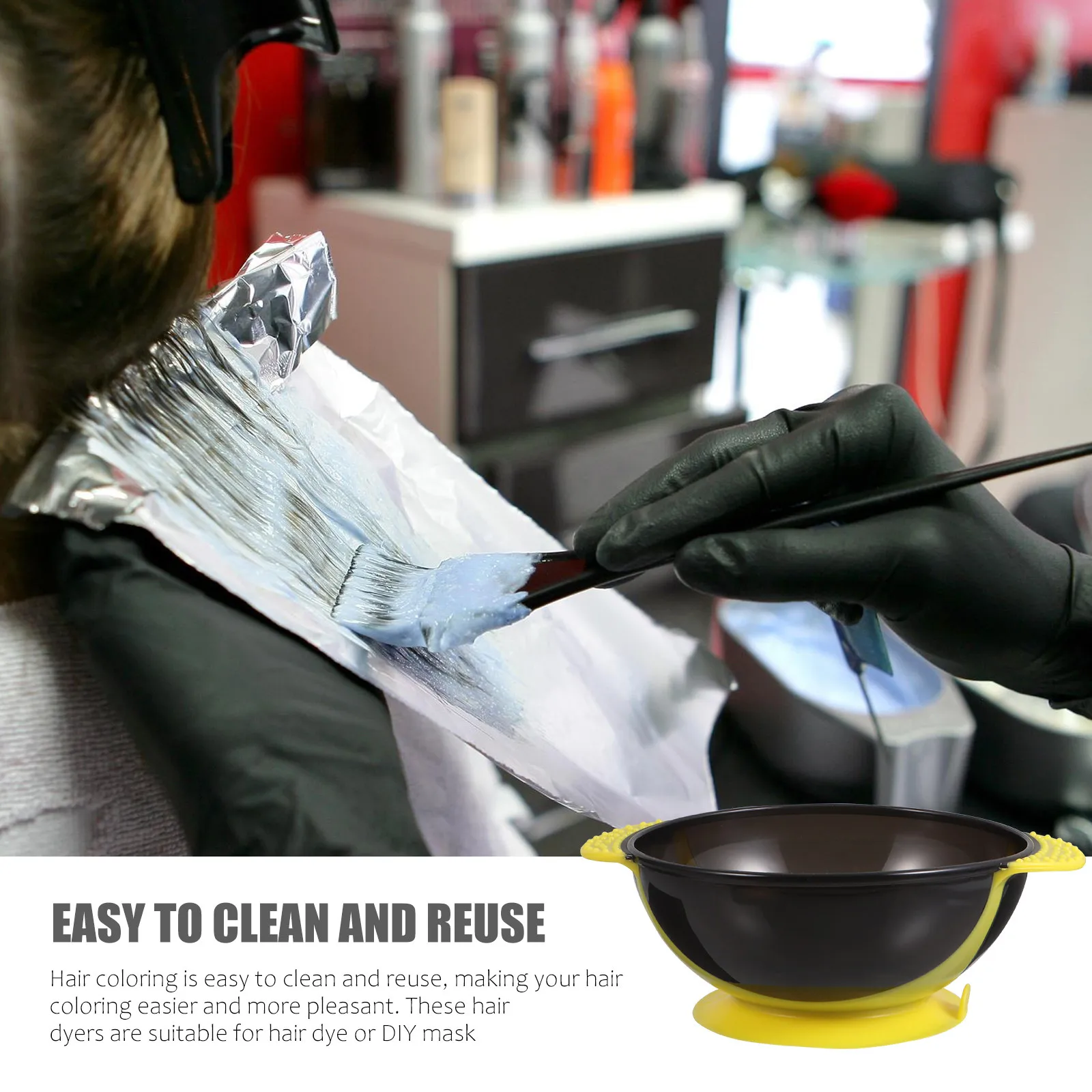 3Pcs Premium Silicone Hair Dye Bowl Reusable Easy-Clean Tint Mixing Bowl for DIY Hair Coloring Highlights Use