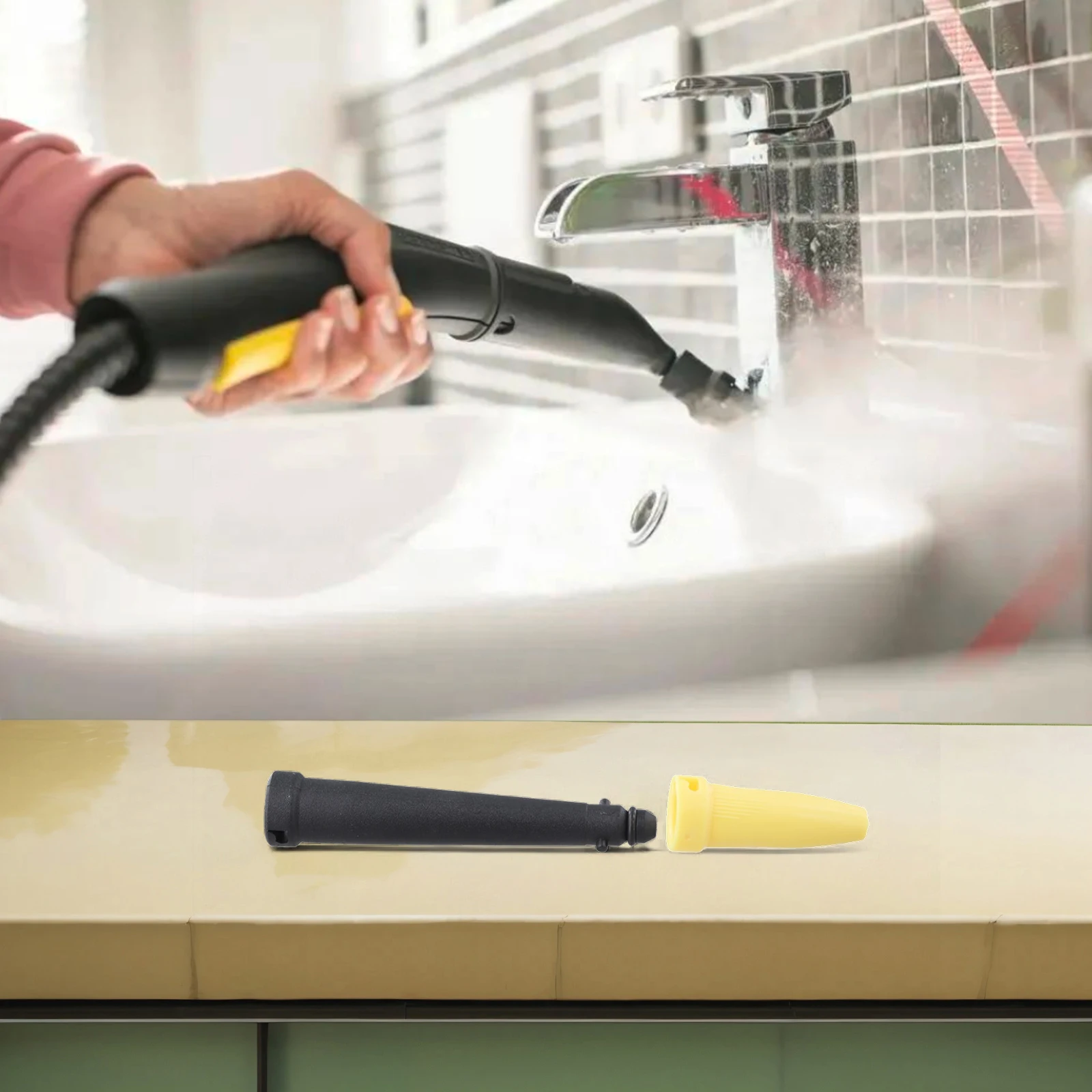 Power Nozzles for Steam Cleaners with Broad Compatibility and Extended Reach for Thorough Cleaning of Seams and Edges