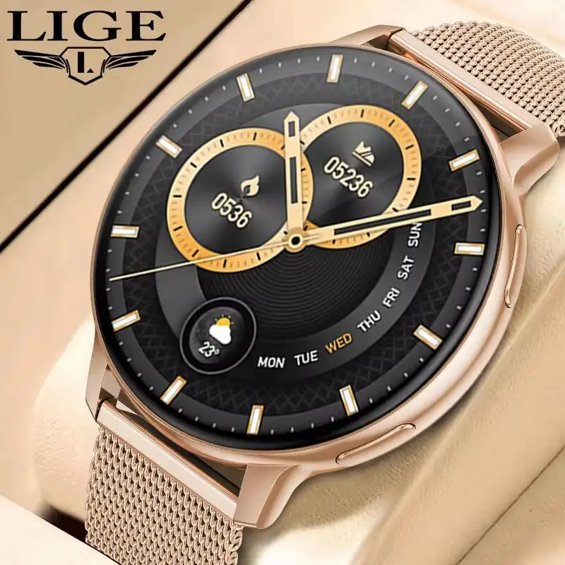 

LIGE Bluetooth Call Smart Watch Women Custom Dial Steel Watches Men Sports Fitness Tracker Heart Rate Smartwatch For Android IOS