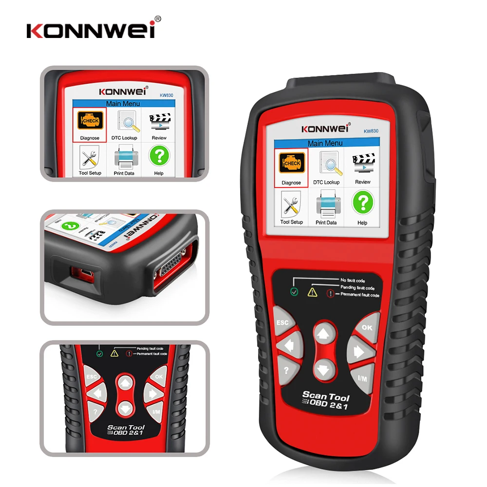 Picture 4: 2026 KONNWEI Car OBD2 Diagnostic Tool Auto Code Reader Live Data Reading and Clear Vehicle Fault Codes OBDII Scanner Tool