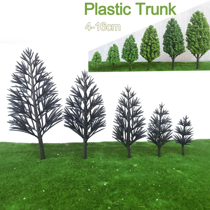 50pcs/bag Model Tree Trunk Plastic model cypress tree Landscape O to Z scale Train Railway Material for Making mini Model tree